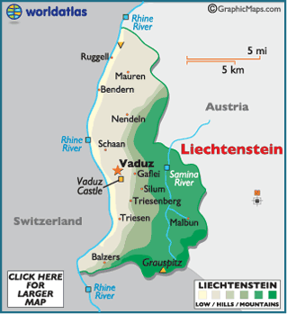 Liechtenstein Vaduz carte